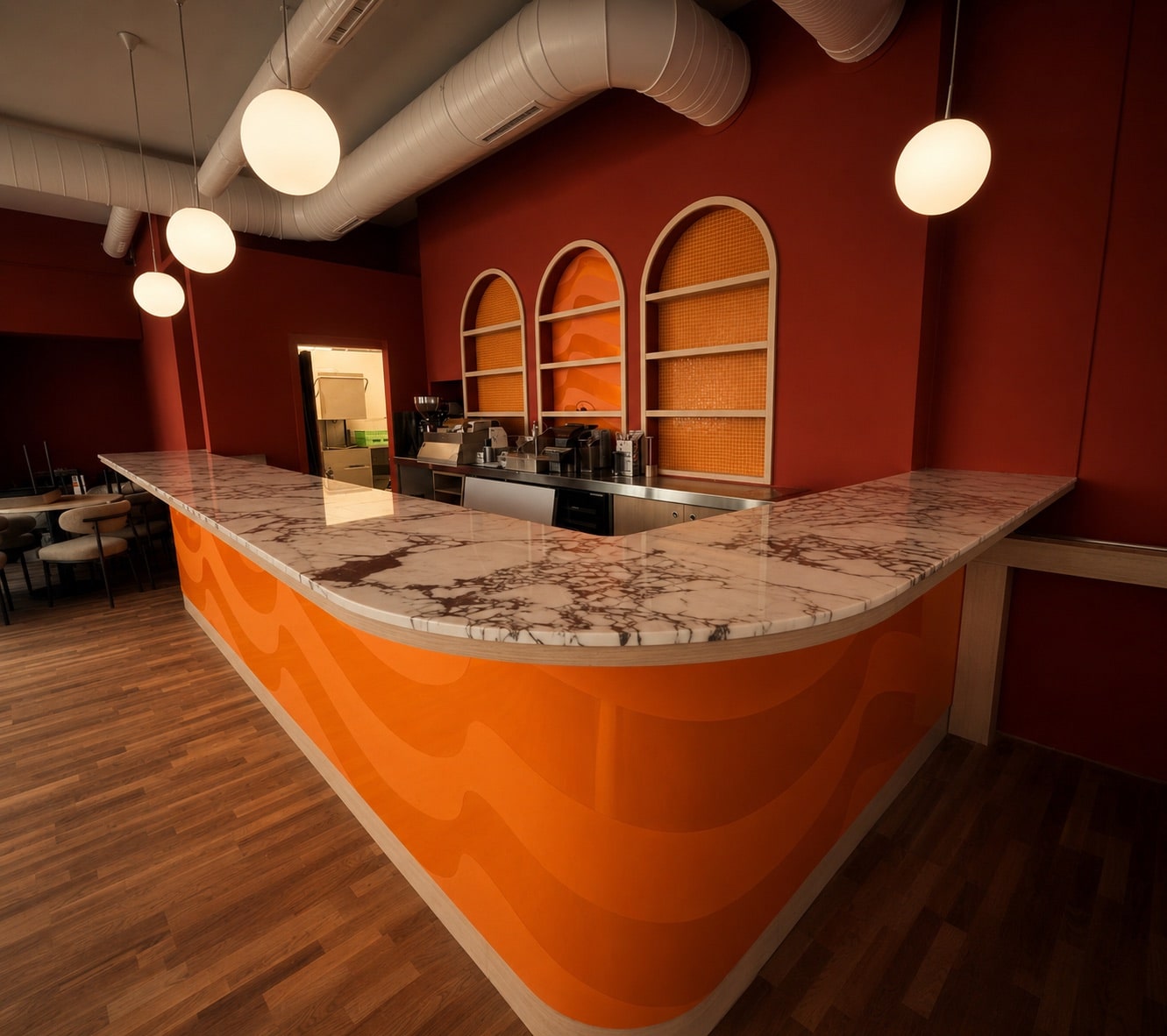 Restaurant Zürich — Marmor Calacatta Viola 20mm poliert